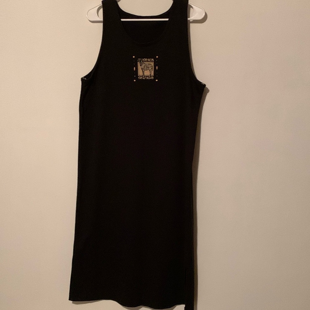 African Themed Black Maxi Dress NWOT